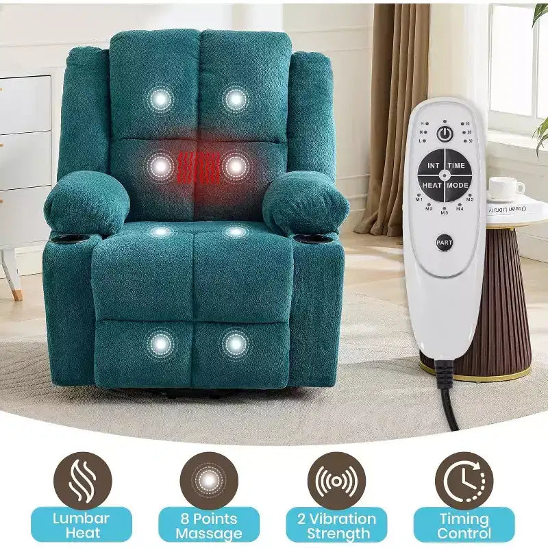 Fauteuil inclinable extra-large réglable avec fonction de massage