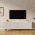 JVNOXK 70.86-inch Modern Warm White TV Stand, fits 80-inch TVs, four drawers for convenient storage, suitable for living rooms and bedrooms