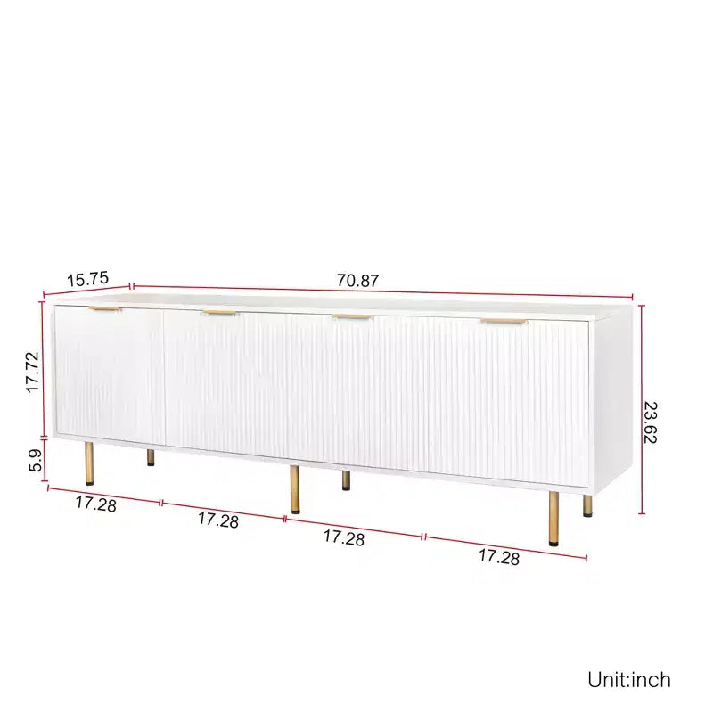 Meuble TV moderne blanc chaud