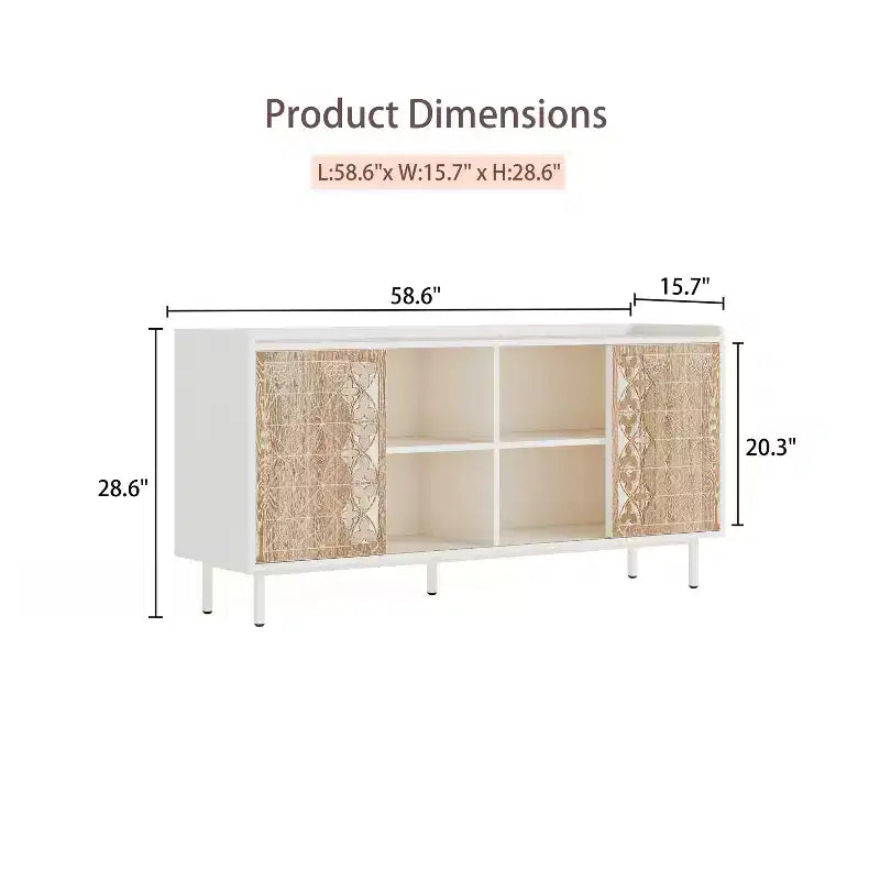 Buffet en bois massif de style médiéval