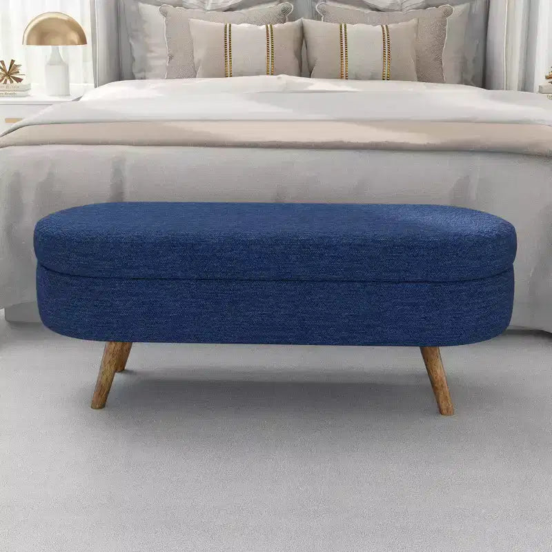 Pouffe de rangement ovale en tissu