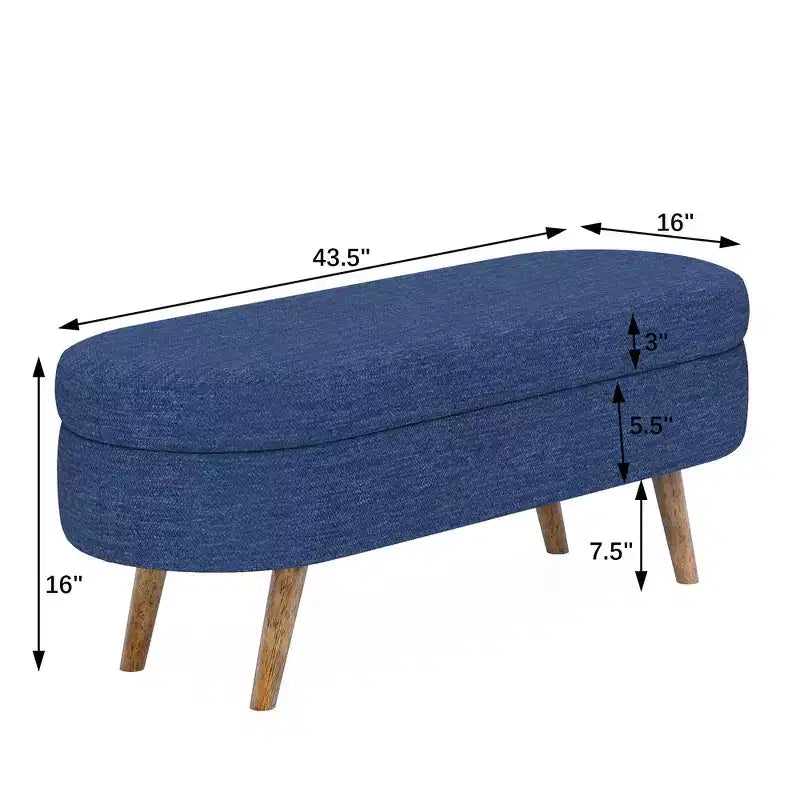Pouffe de rangement ovale en tissu
