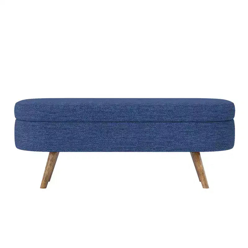 Pouffe de rangement ovale en tissu