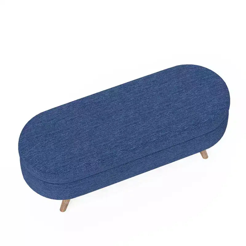 Pouffe de rangement ovale en tissu