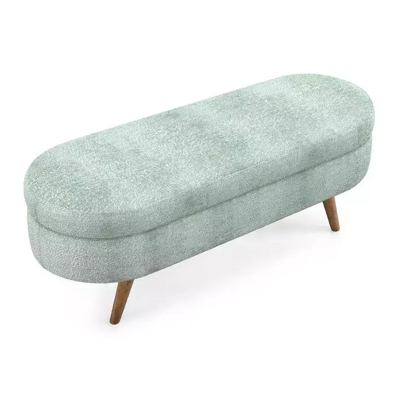 Pouffe de rangement ovale en tissu