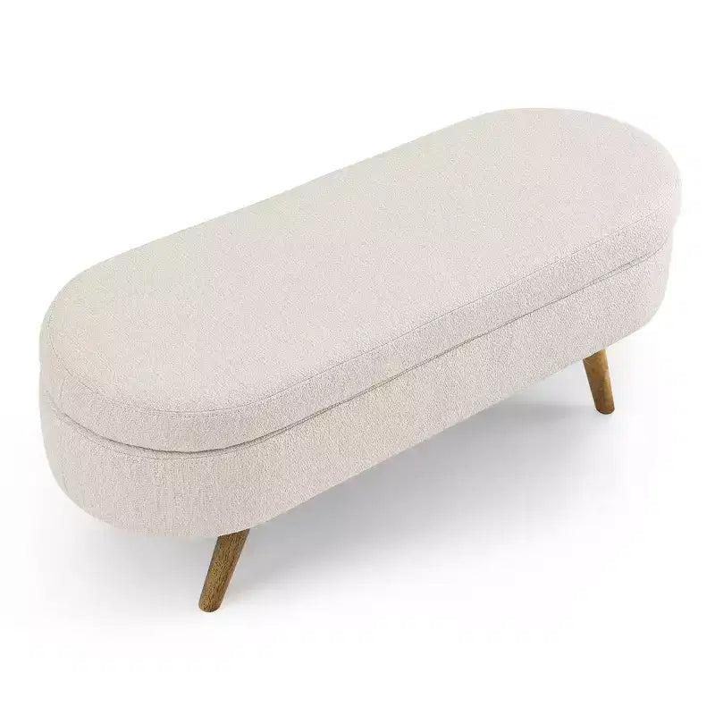 Pouffe de rangement ovale en tissu