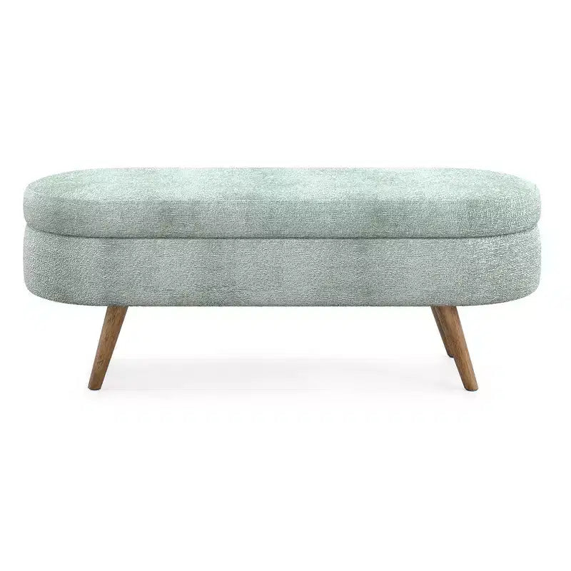 Pouffe de rangement ovale en tissu