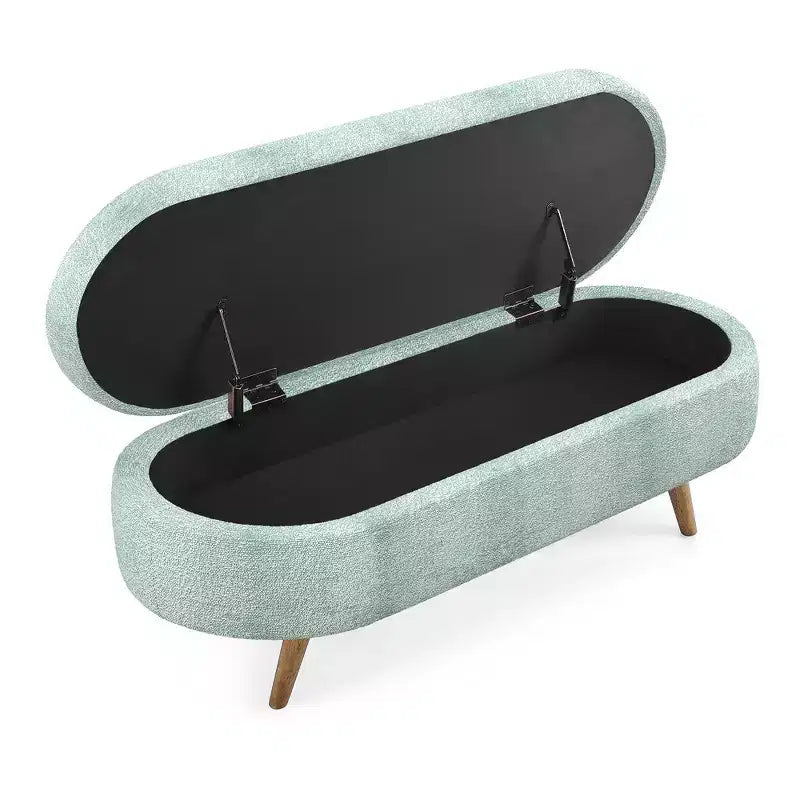Pouffe de rangement ovale en tissu