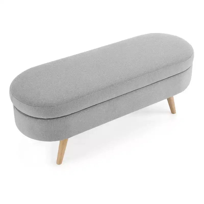 Pouffe de rangement ovale en tissu