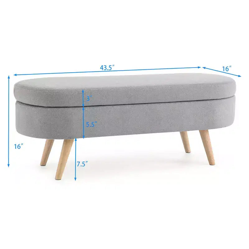 Pouffe de rangement ovale en tissu
