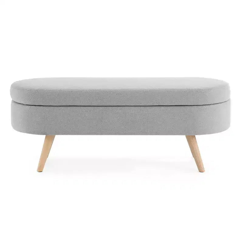 Pouffe de rangement ovale en tissu