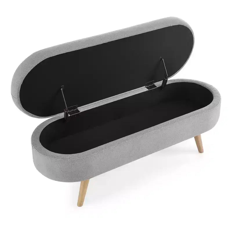Pouffe de rangement ovale en tissu