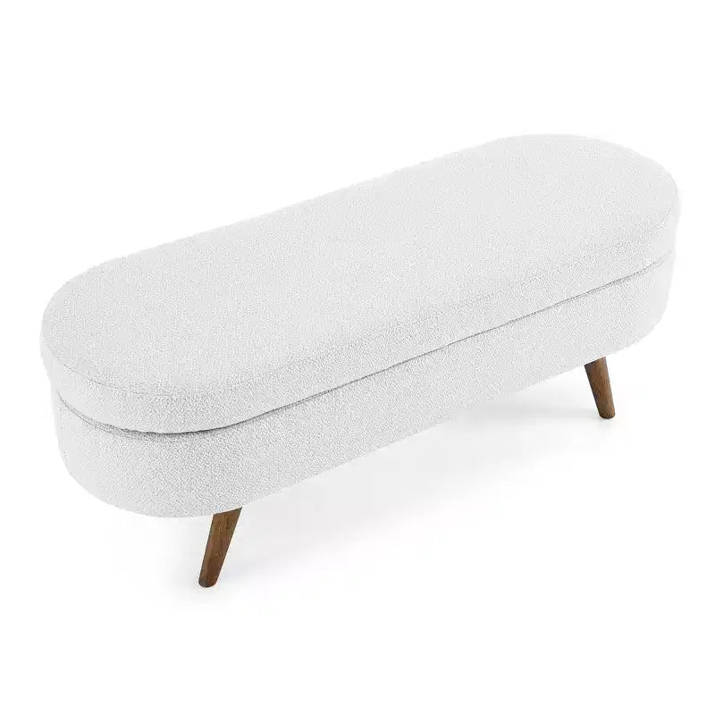 Pouffe de rangement ovale en tissu