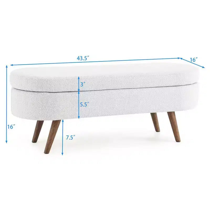 Pouffe de rangement ovale en tissu