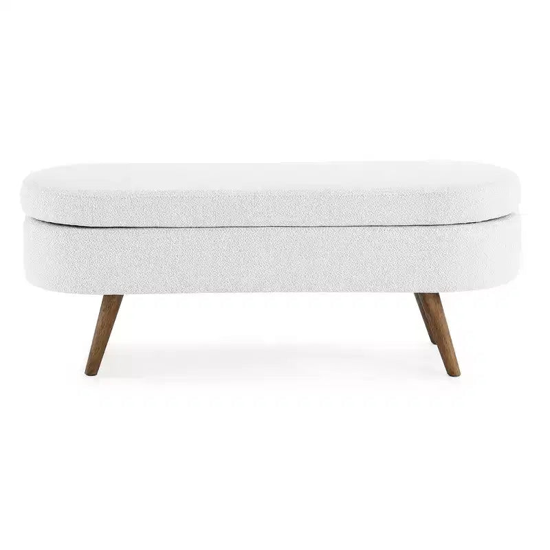 Pouffe de rangement ovale en tissu