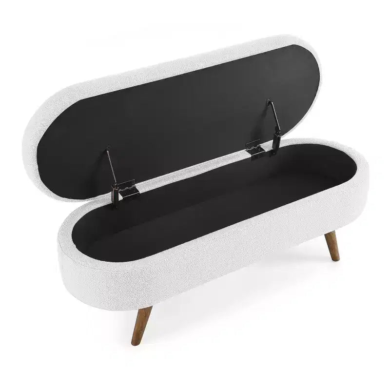 Pouffe de rangement ovale en tissu