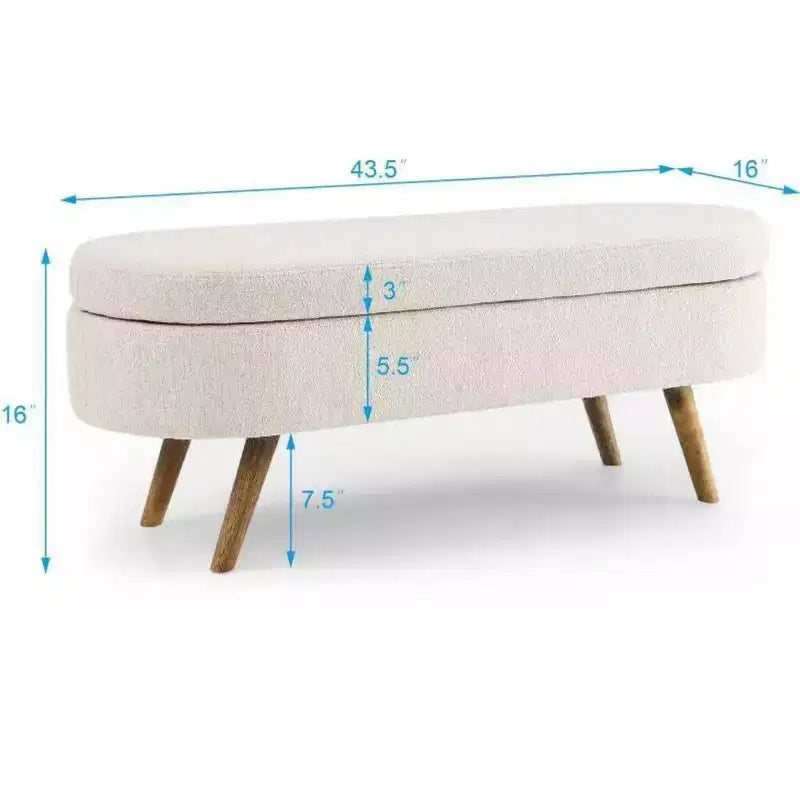 Pouffe de rangement ovale en tissu