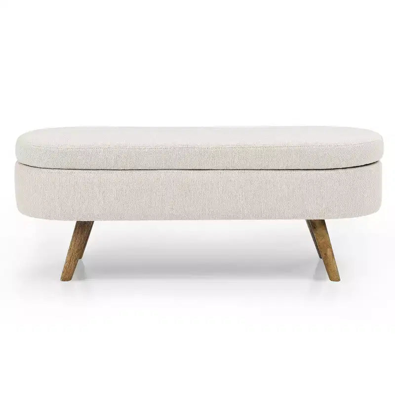 Pouffe de rangement ovale en tissu