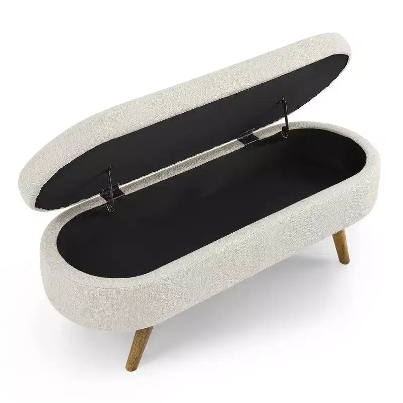 Pouffe de rangement ovale en tissu
