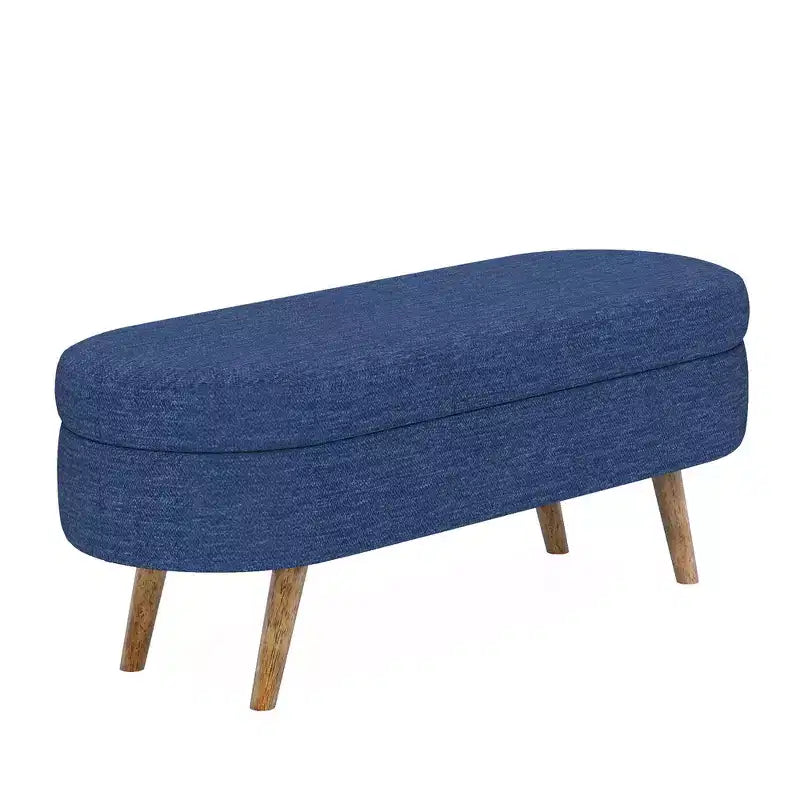 Pouffe de rangement ovale en tissu