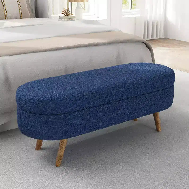 Pouffe de rangement ovale en tissu