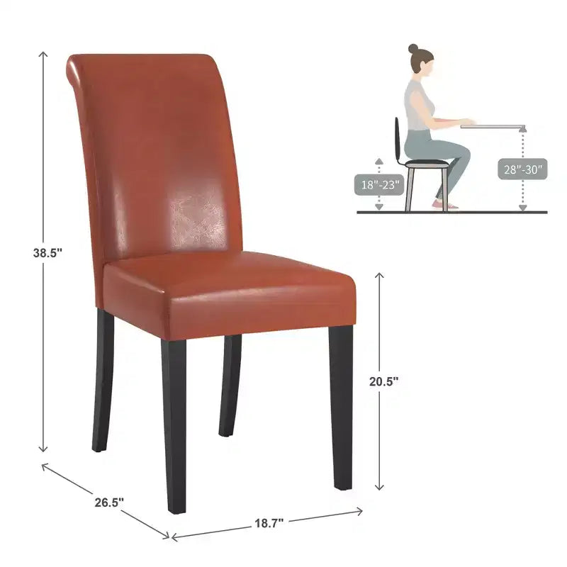 Chaise de salle à manger capitonnée en cuir artificiel