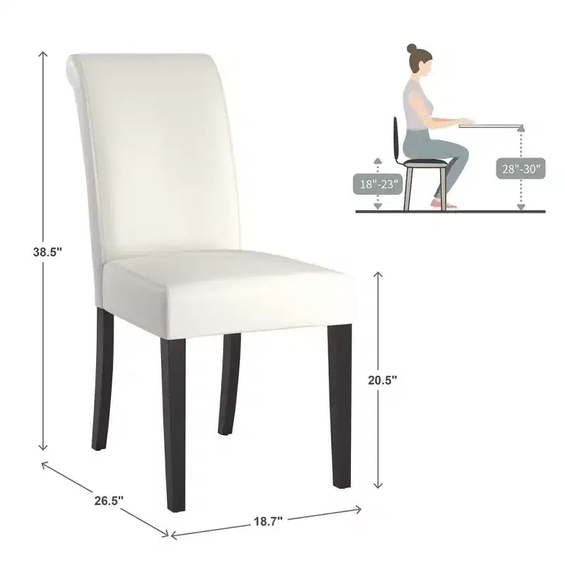 Chaise de salle à manger capitonnée en cuir artificiel