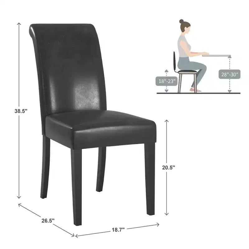 Chaise de salle à manger capitonnée en cuir artificiel