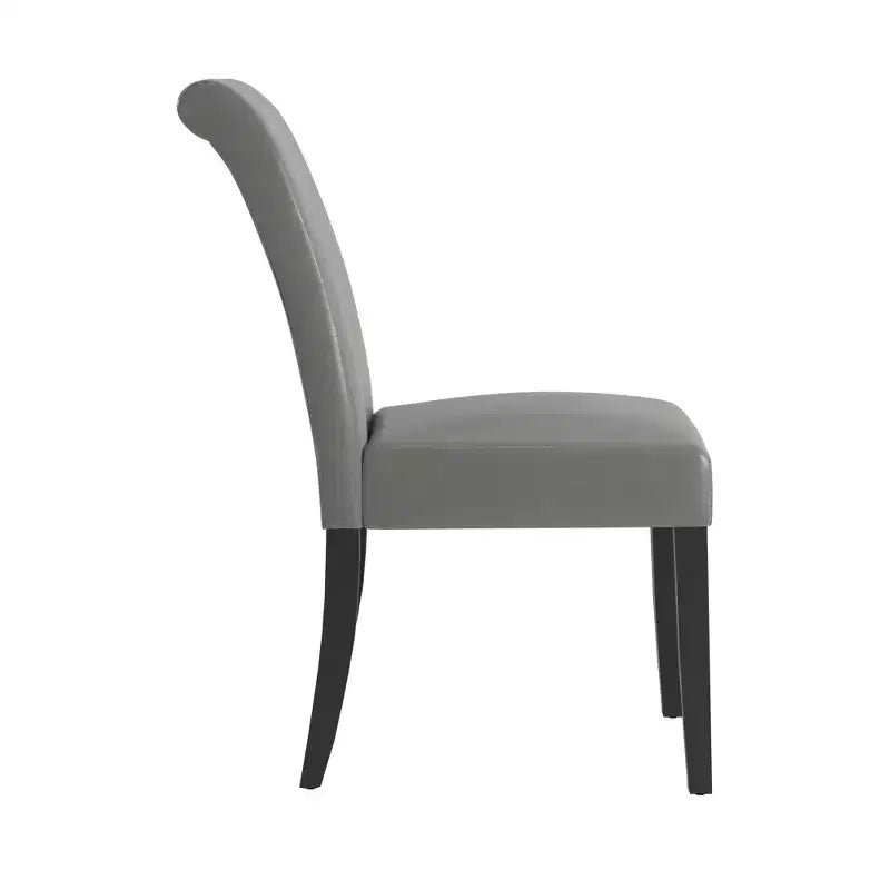 Chaise de salle à manger capitonnée en cuir artificiel