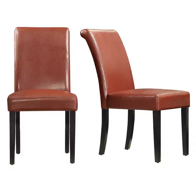 Chaise de salle à manger capitonnée en cuir artificiel