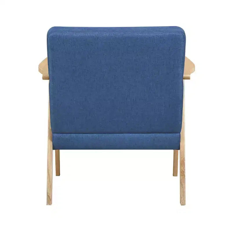Fauteuil d'appoint rembourré en tissu avec cadre en hévéa de style milieu de siècle