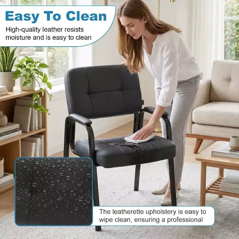Chaise visiteur en cuir véritable
