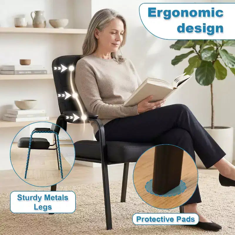 Chaise visiteur en cuir véritable