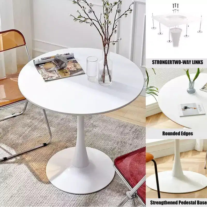 Table de cuisine ronde en forme de tulipe