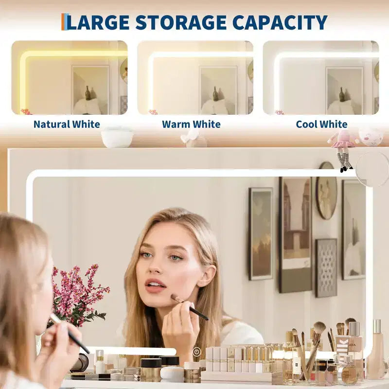 Miroir et coiffeuse à LED