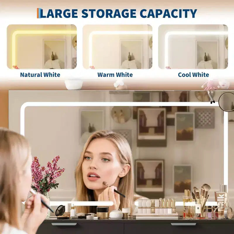 Miroir et coiffeuse à LED
