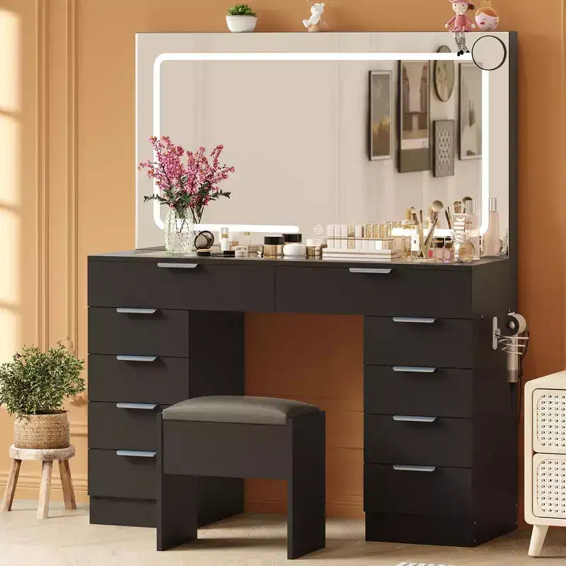 Miroir et coiffeuse à LED